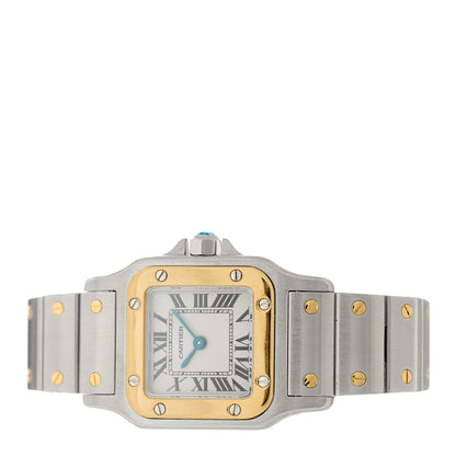 Cartier Stainless Steel 18K Yellow Gold 24mm Santos De Cartier Galbee Quartz Watch 2 of 4