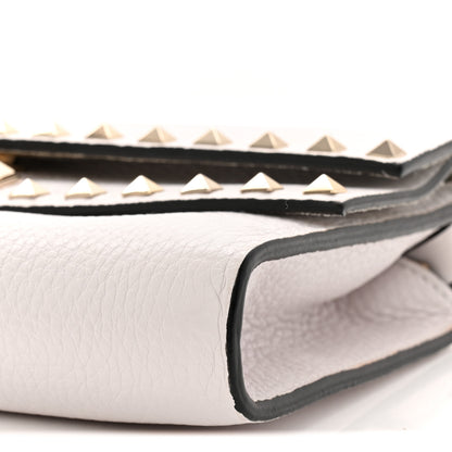 Valentino Garavani Grainy Calfskin Rockstud Double Flap Crossbody Bag Ivory 9 of 9