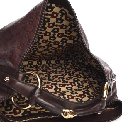 Gucci Guccissima Large Horsebit Chain Hobo Chocolate 5 of 8