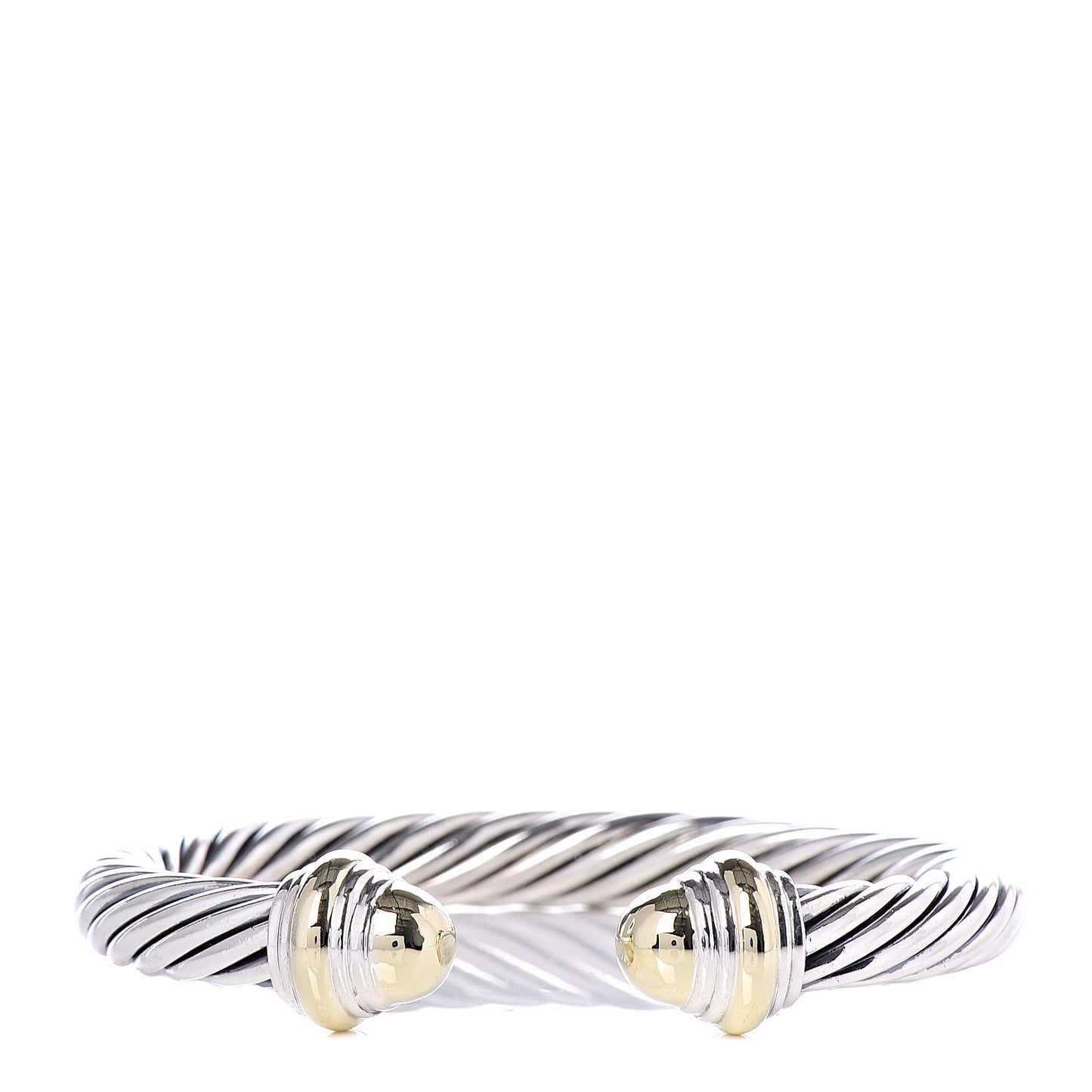 Sterling Silver 14K Yellow Gold 7mm Cable Classics Bracelet