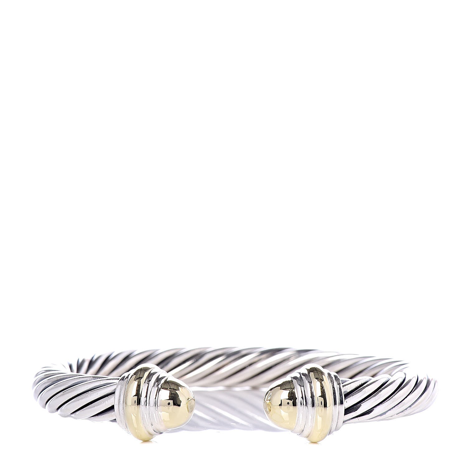 David Yurman Sterling Silver 14K Yellow Gold 7mm Cable Classics Bracelet 1 of 5