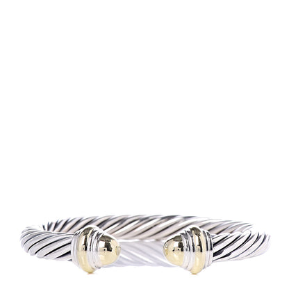 David Yurman Sterling Silver 14K Yellow Gold 7mm Cable Classics Bracelet 1 of 5