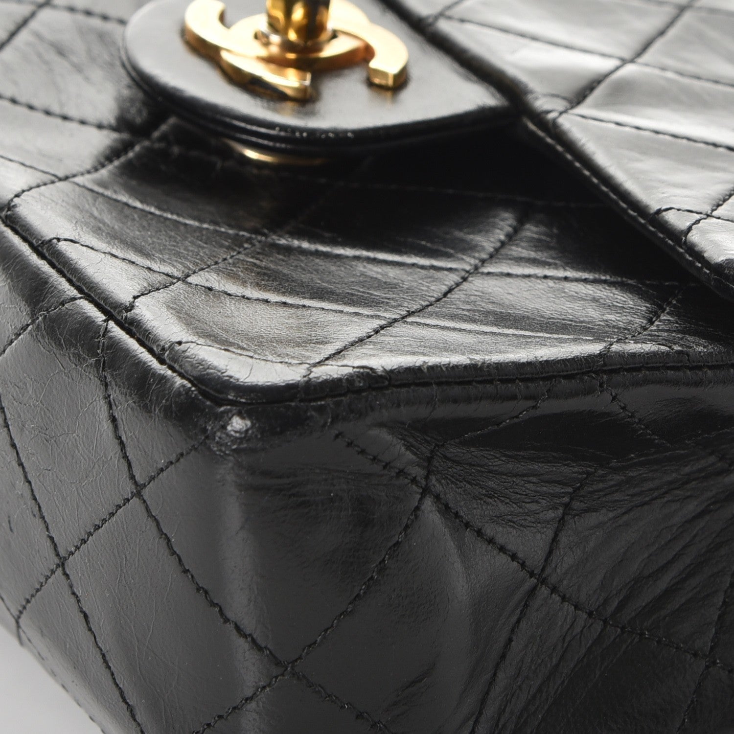 Chanel Lambskin Quilted Mini Square Flap Black 9 of 13