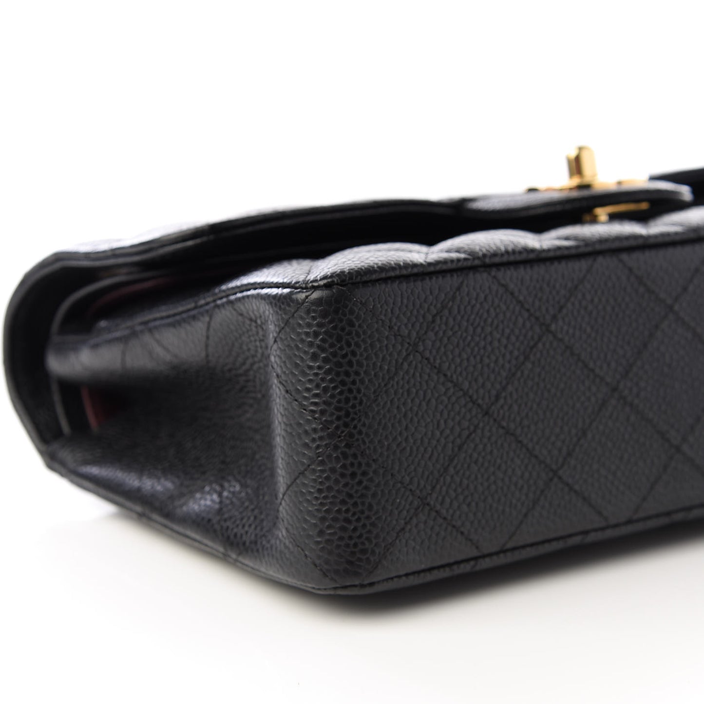 Caviar Quilted Small Double Flap Black