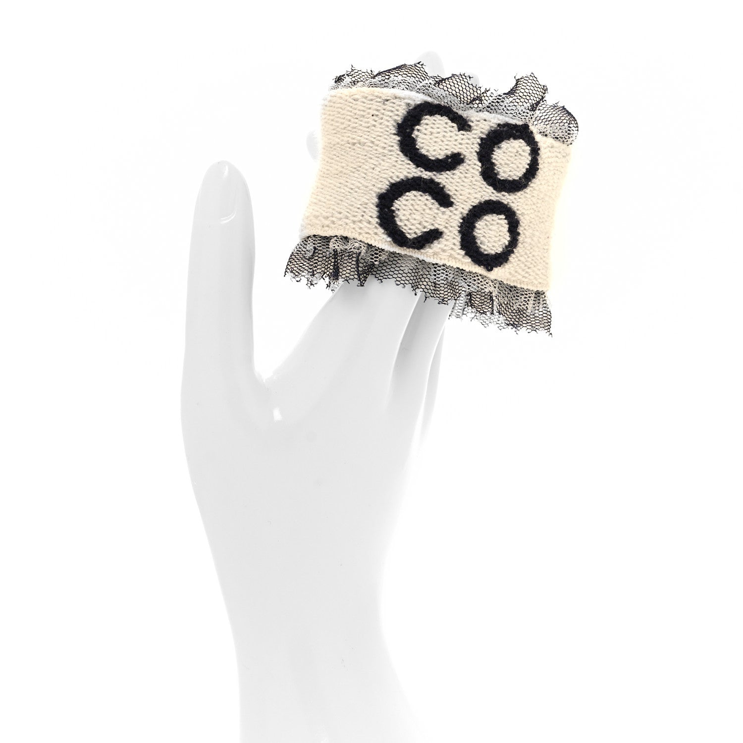 Chanel Coco Tennis Wimbledon Champ Wristband Bracelet White 2 of 4