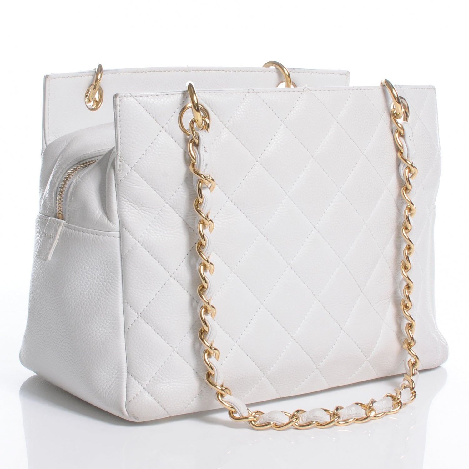 Chanel Caviar Quilted Petit Timeless Tote PTT White 3 of 10