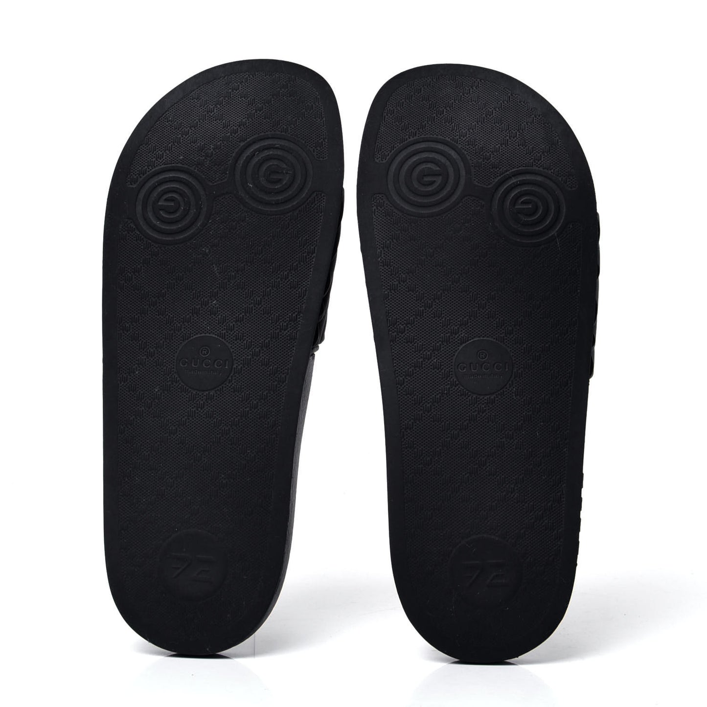 Rubber Matelasse Womens Slide Sandals 39 Black