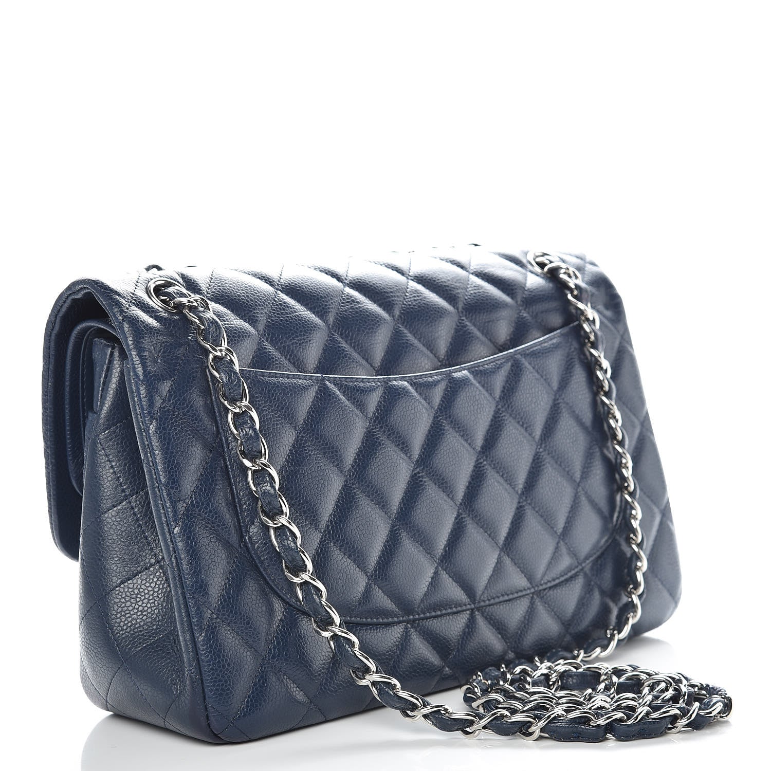 Chanel Caviar Quilted Jumbo Double Flap Navy Blue 4 of 20