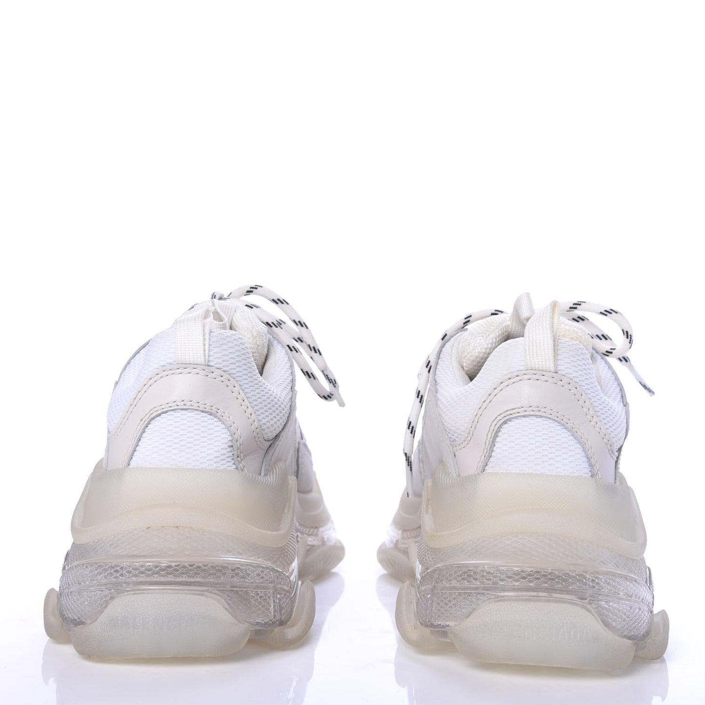 Fabric Mesh Clear Sole Womens Triple S Sneakers 39 White