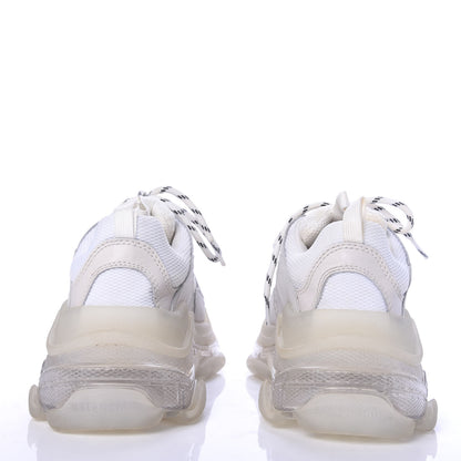 Balenciaga Fabric Mesh Clear Sole Womens Triple S Sneakers 39 White 6 of 9