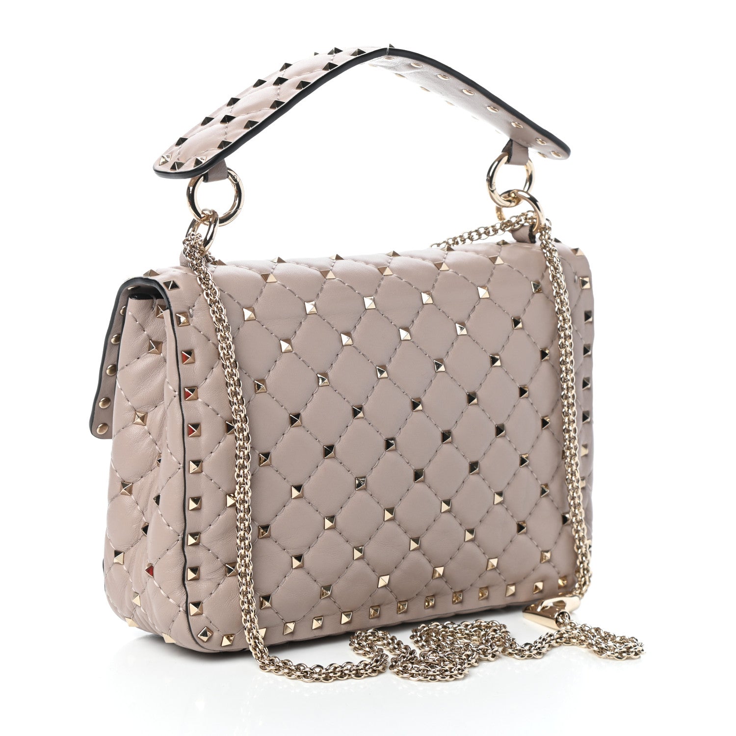 Valentino Garavani Lambskin Medium Rockstud Spike Shoulder Bag Poudre 3 of 10