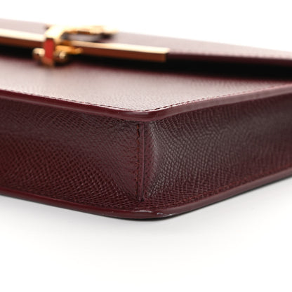 Salvatore Ferragamo Hammered Calfskin Gancio Wallet On Chain Burgundy 10 of 11