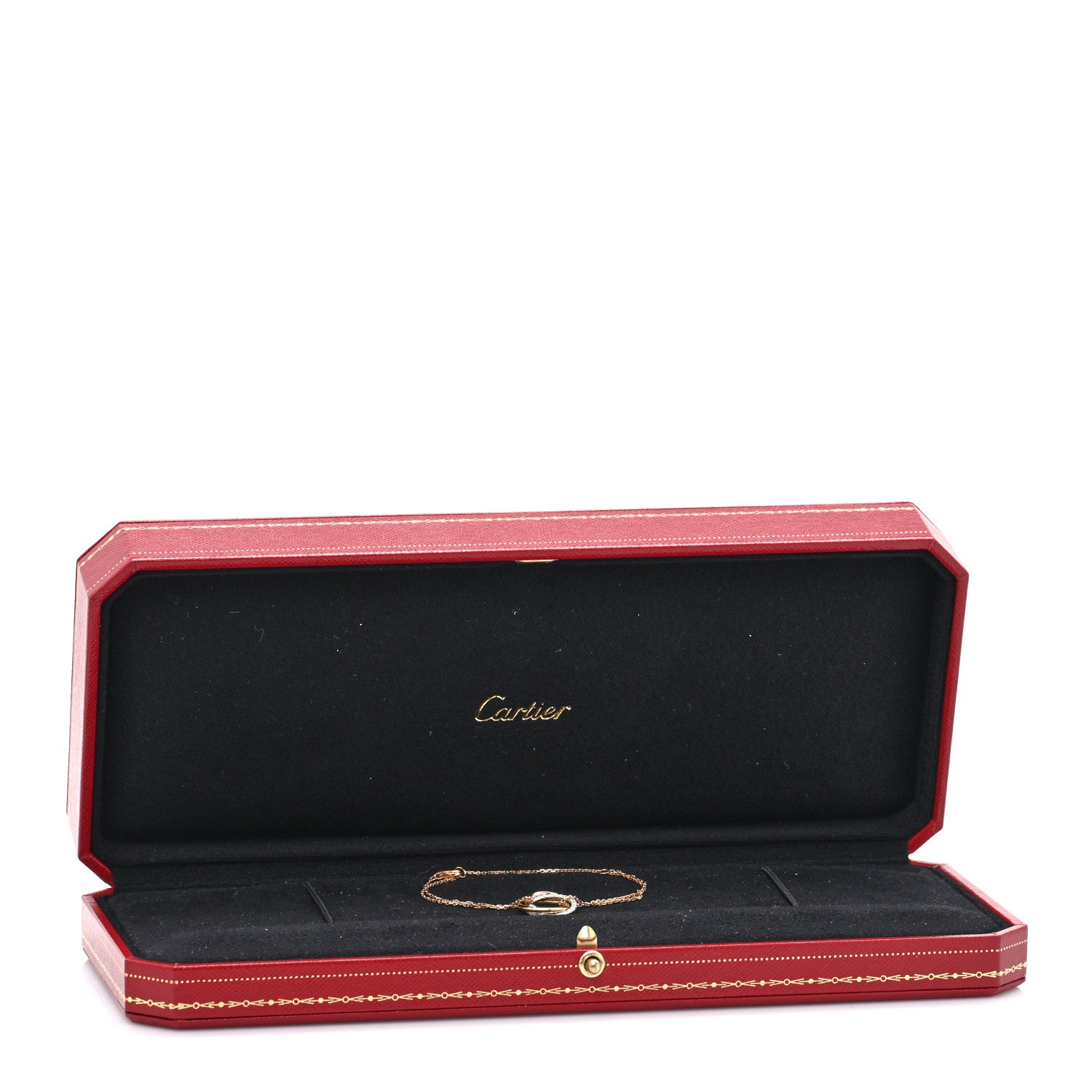 Cartier 18K Pink Yellow White Gold Diamond Trinity Bracelet 4 of 4