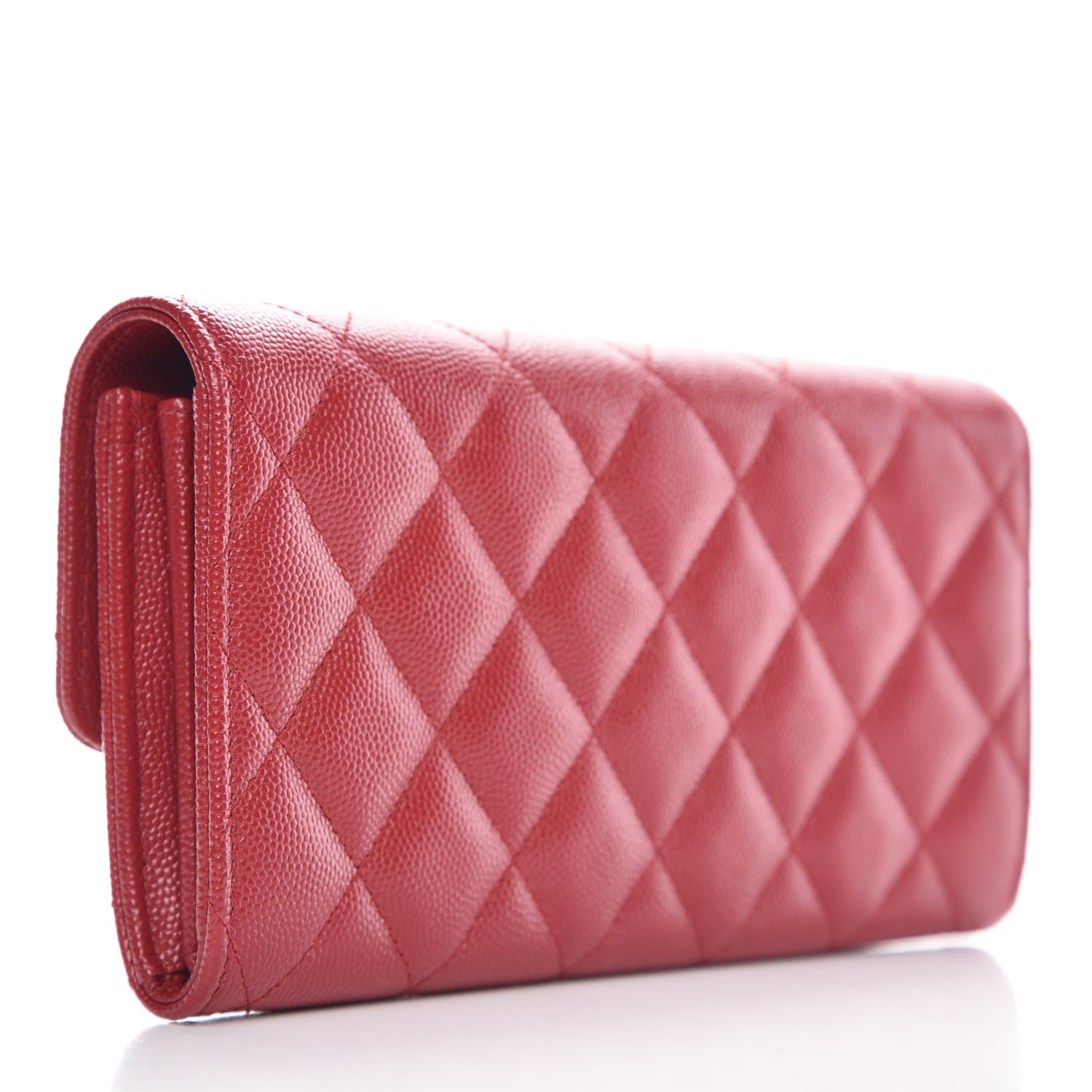 Chanel Caviar Quilted Large Gusset Flap Wallet Dark Red 3 of 10