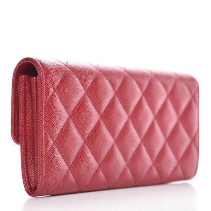 Chanel Caviar Quilted Large Gusset Flap Wallet Dark Red 3 of 10