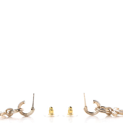 Chanel Crystal CC Drop Earrings Gold 3 of 4