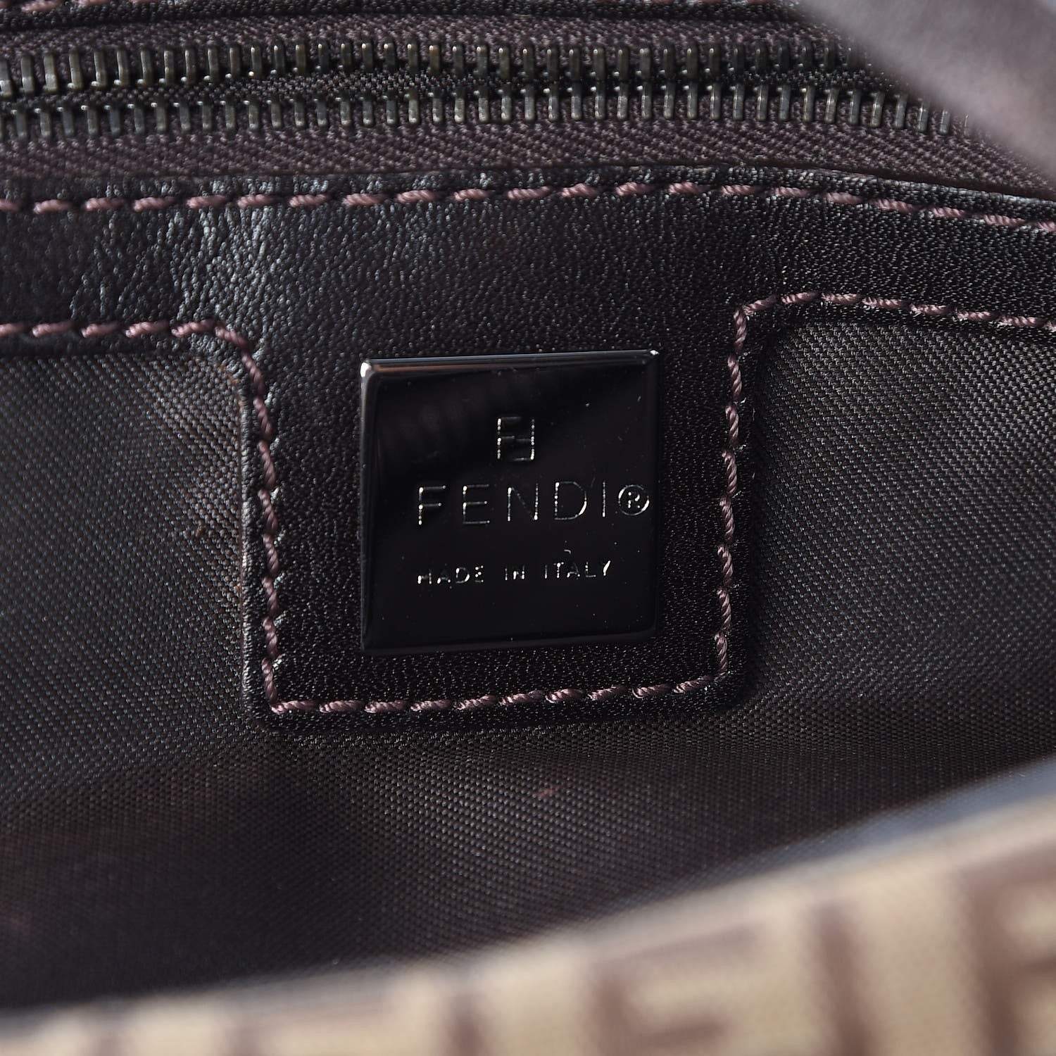 Fendi Zucchino Small Buckle Tote Bag Dark Tobacco 6 of 7