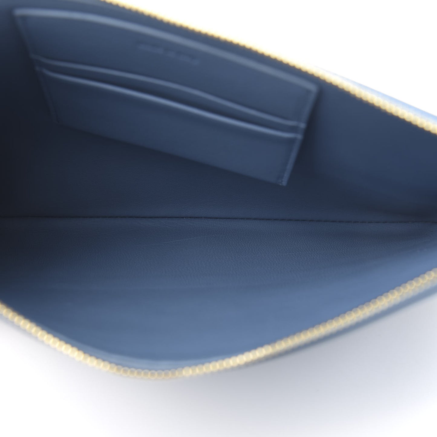 Lambskin Bi-Color Solo Clutch Pouch Deep Sea