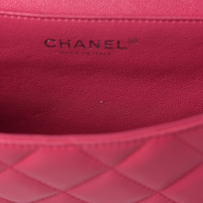 Chanel Lambskin Quilted Clutch With Chain Flap Pink 8 of 18