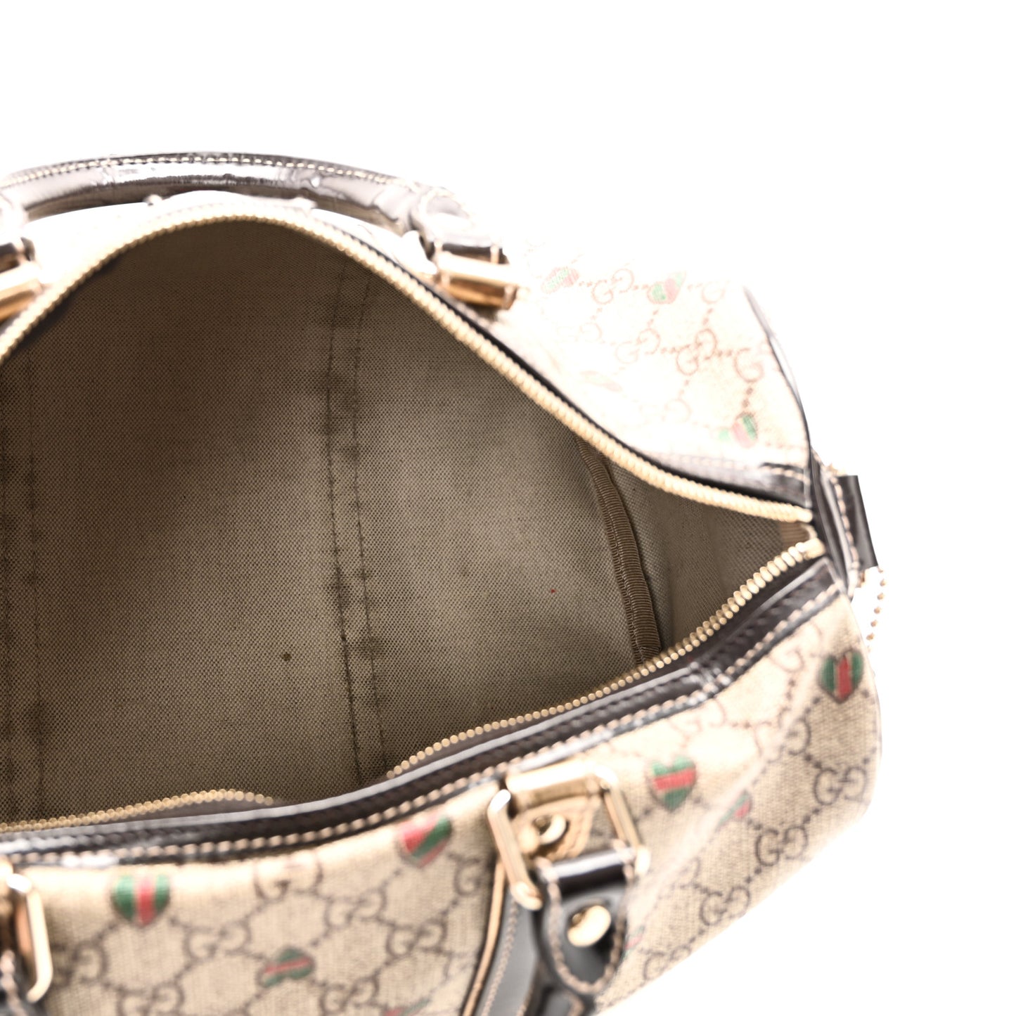 GG Plus Monogram Hearts Medium Joy Boston Dark Brown