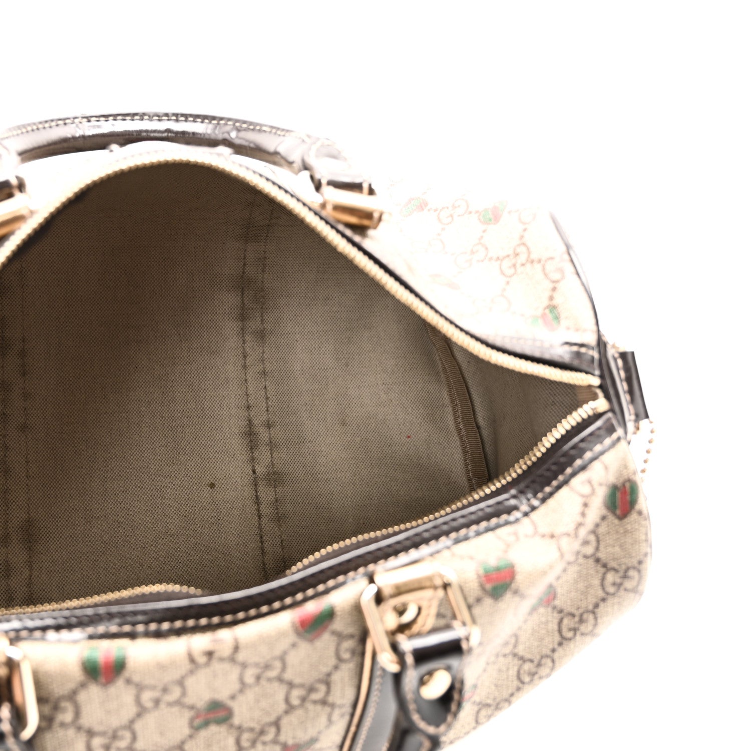 Gucci GG Plus Monogram Hearts Medium Joy Boston Dark Brown 5 of 10