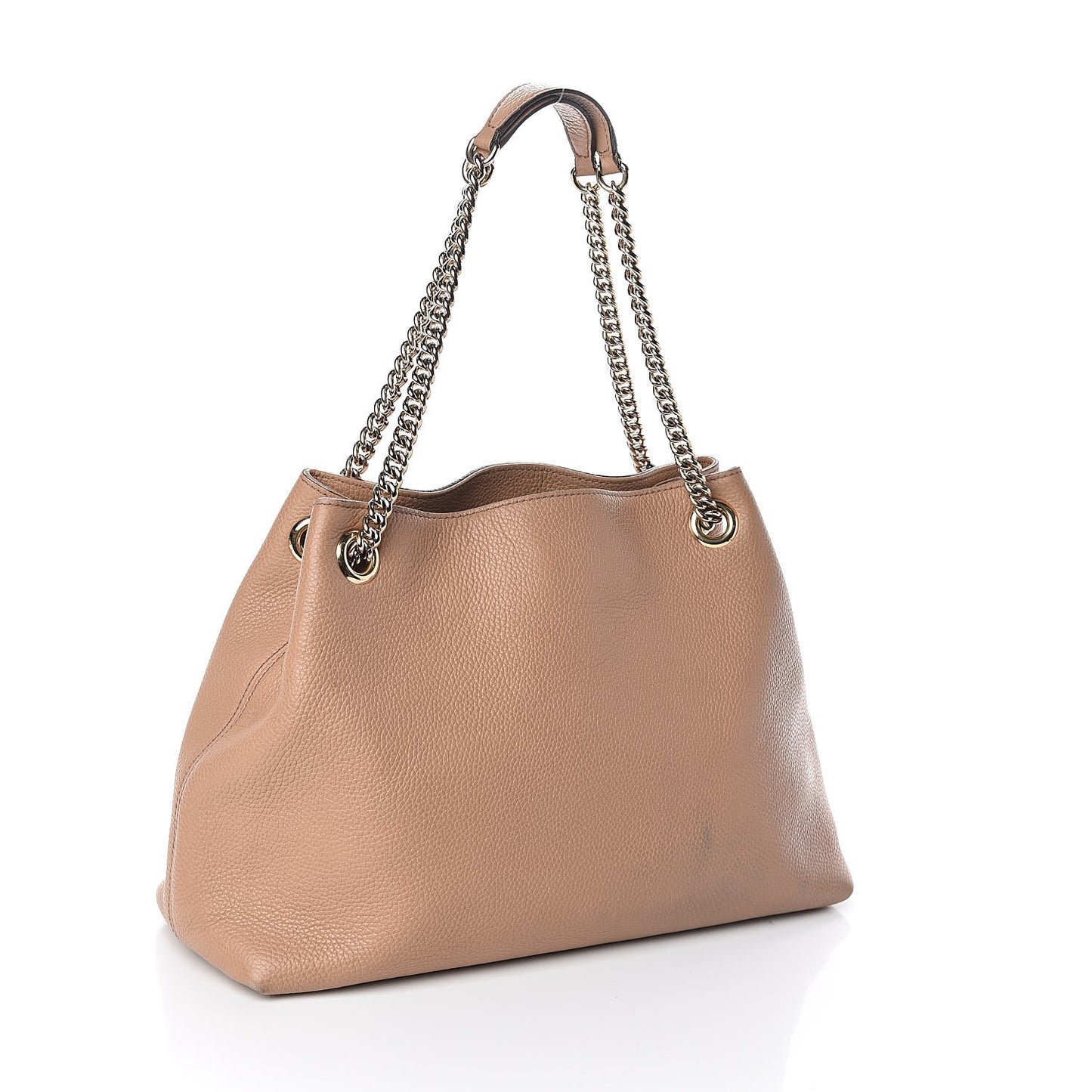 Pebbled Calfskin Medium Soho Chain Shoulder Bag Rose Beige