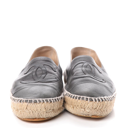 Chanel Lambskin CC Espadrilles 36 Dark Grey 2 of 9