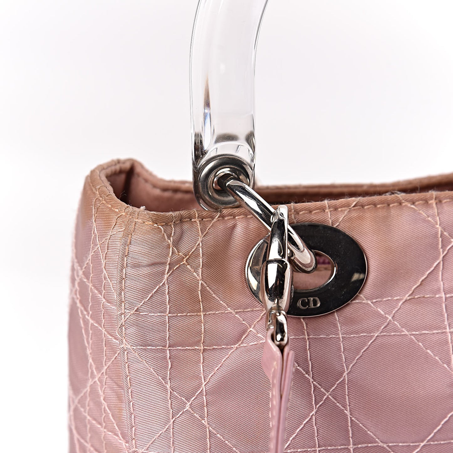Satin Cannage Medium Lady Dior Pink