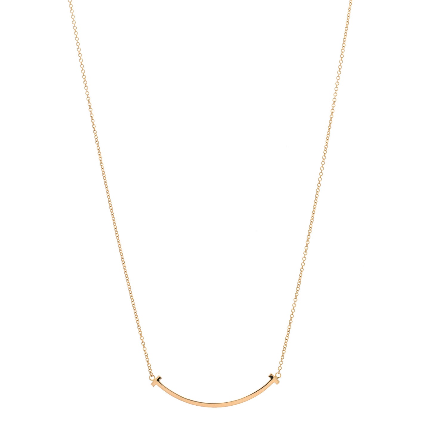 18K Rose Gold Small T Smile Pendant Necklace