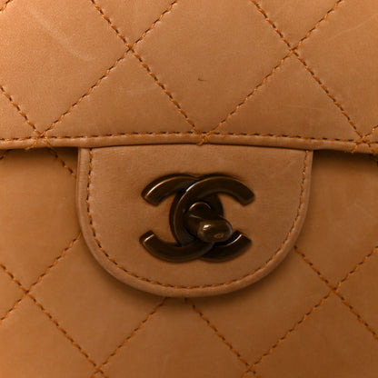 Chanel Lambskin Stitched Jumbo Single Flap Beige 13 of 13