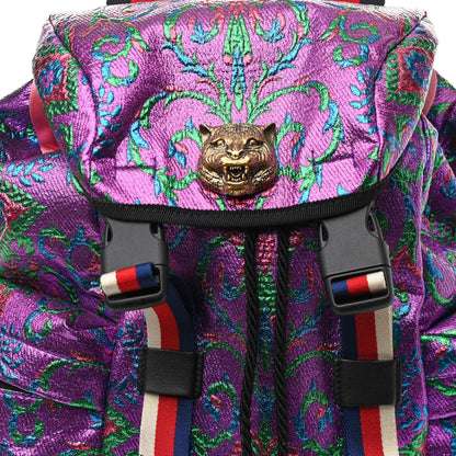 Gucci Brocade Web Small Double Buckle Backpack Multicolor 8 of 10