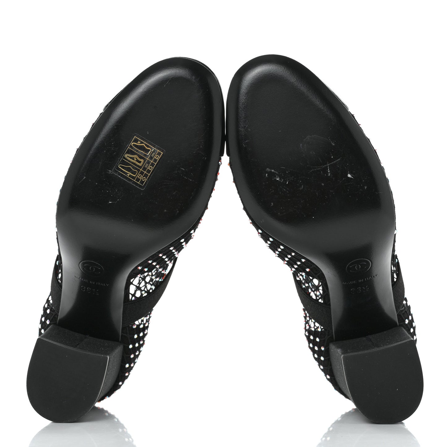 Resille Strass Kid Suede Patent Mary Jane Short Boots 36.5 Black