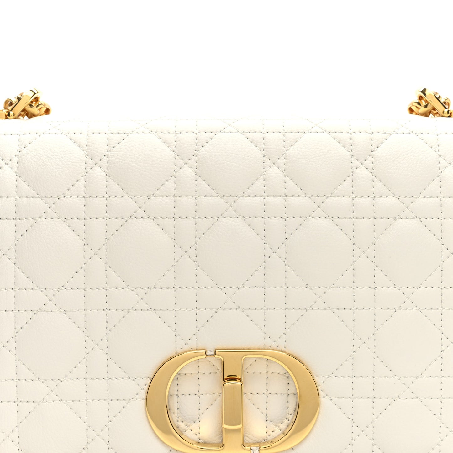 Grained Calfskin Cannage Large Caro Bag Ivory