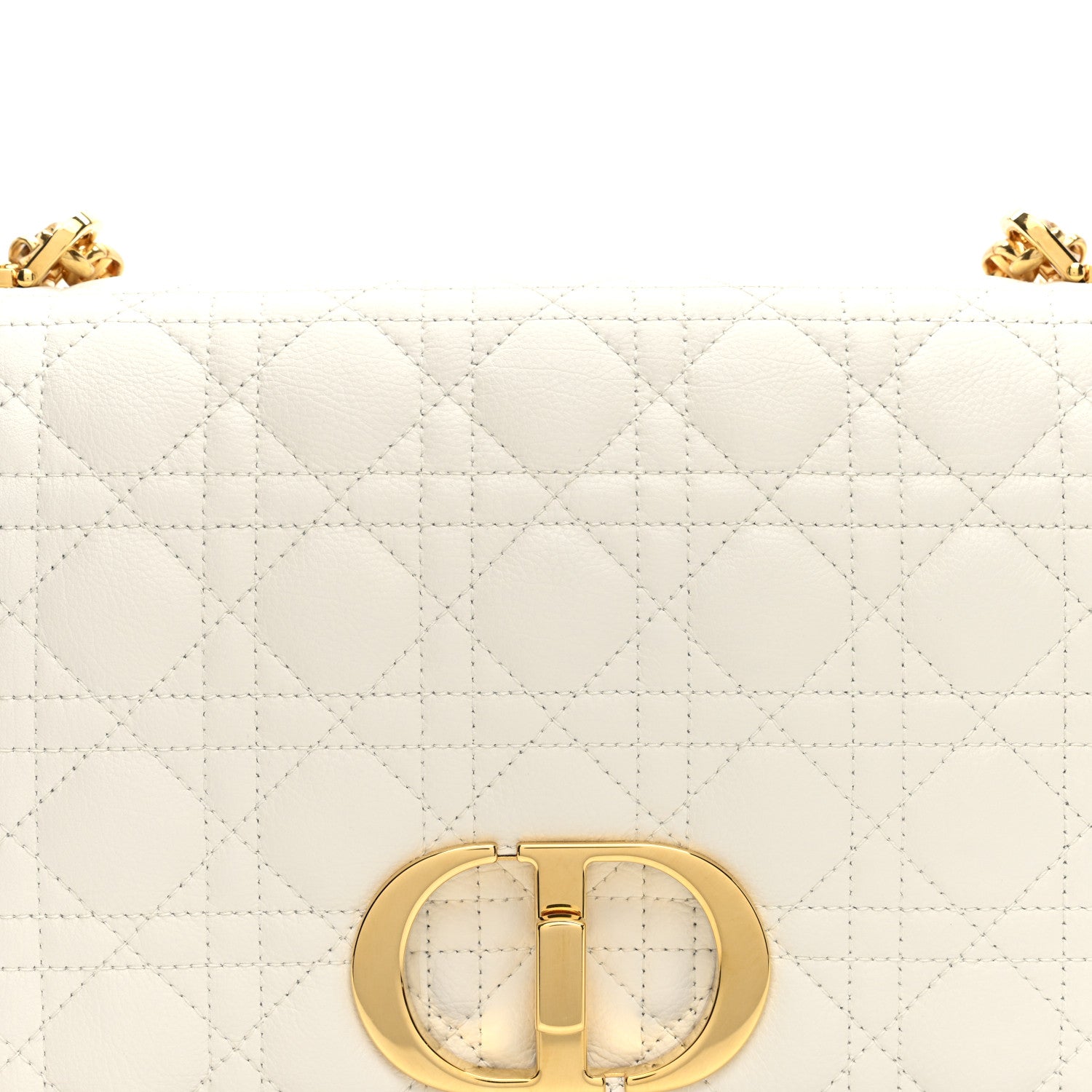 Christian Dior Grained Calfskin Cannage Large Caro Bag Ivory 8 of 10