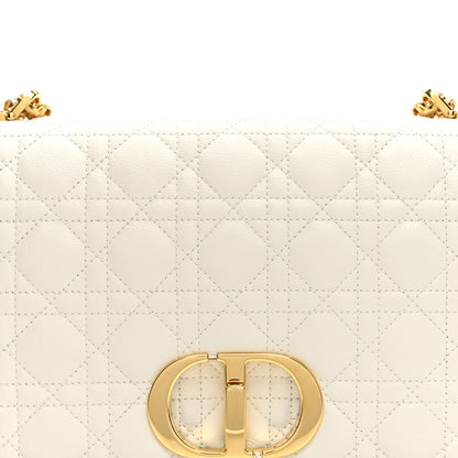 Christian Dior Grained Calfskin Cannage Large Caro Bag Ivory 8 of 10