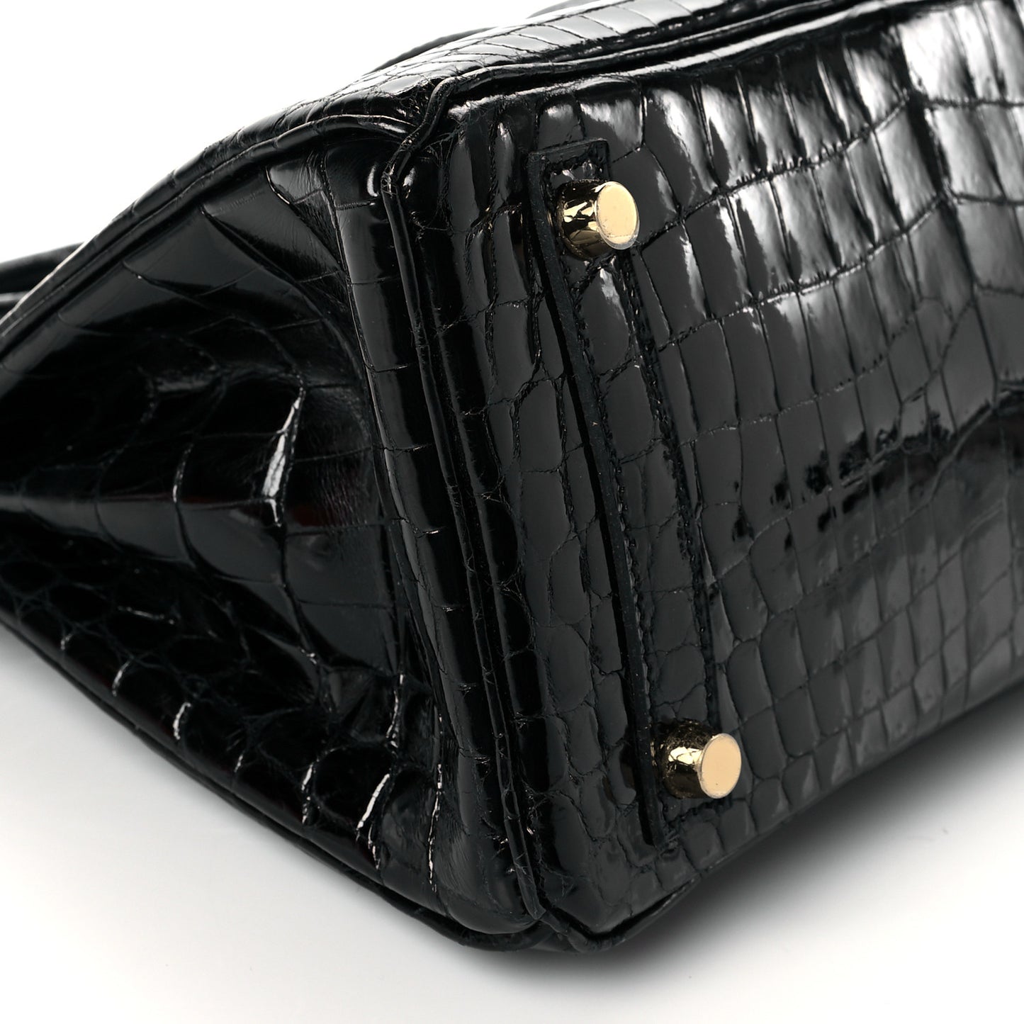 Shiny Niloticus Crocodile Birkin 25 Black