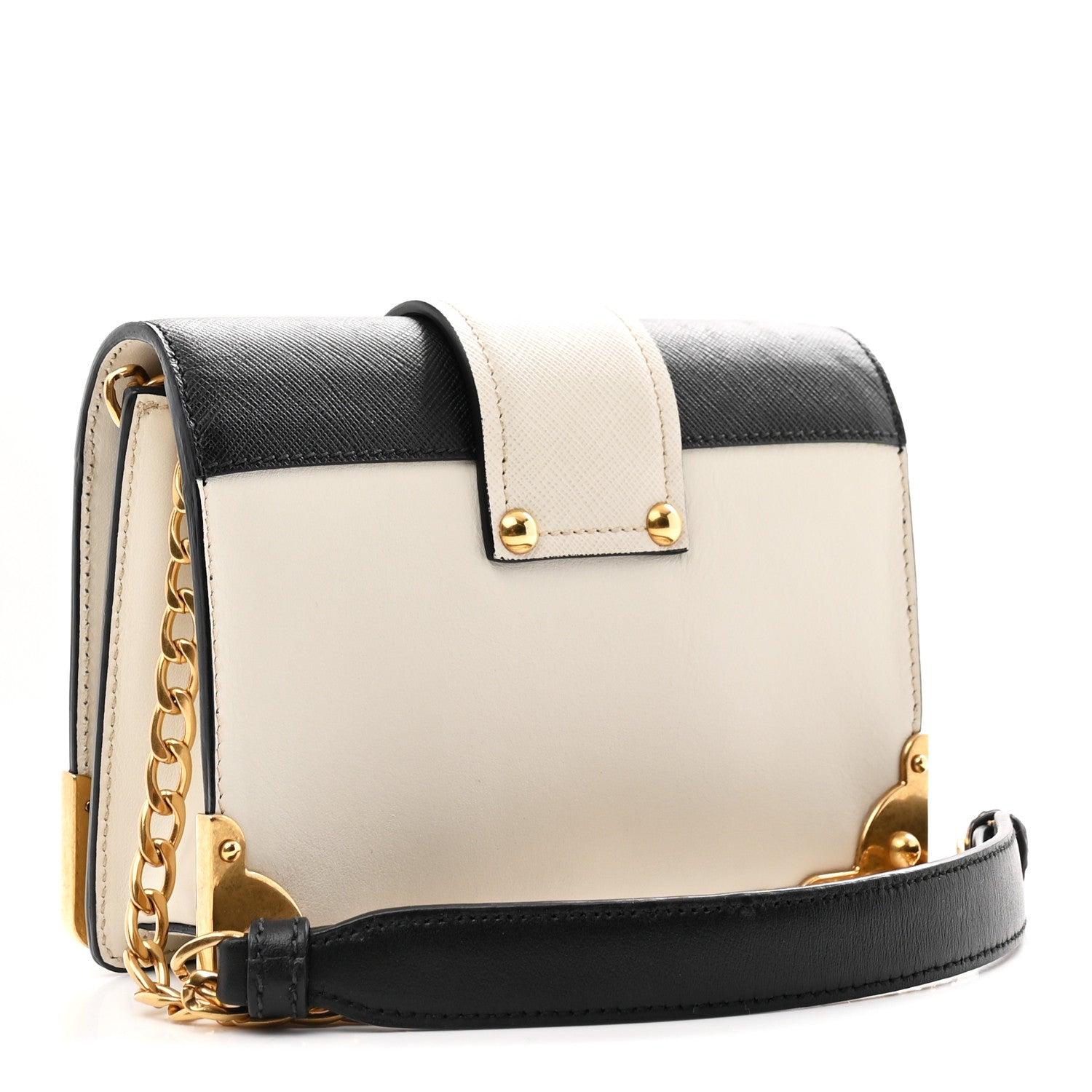 Prada City Calf Saffiano Astrology Cahier Bag Talco Black 3 of 10