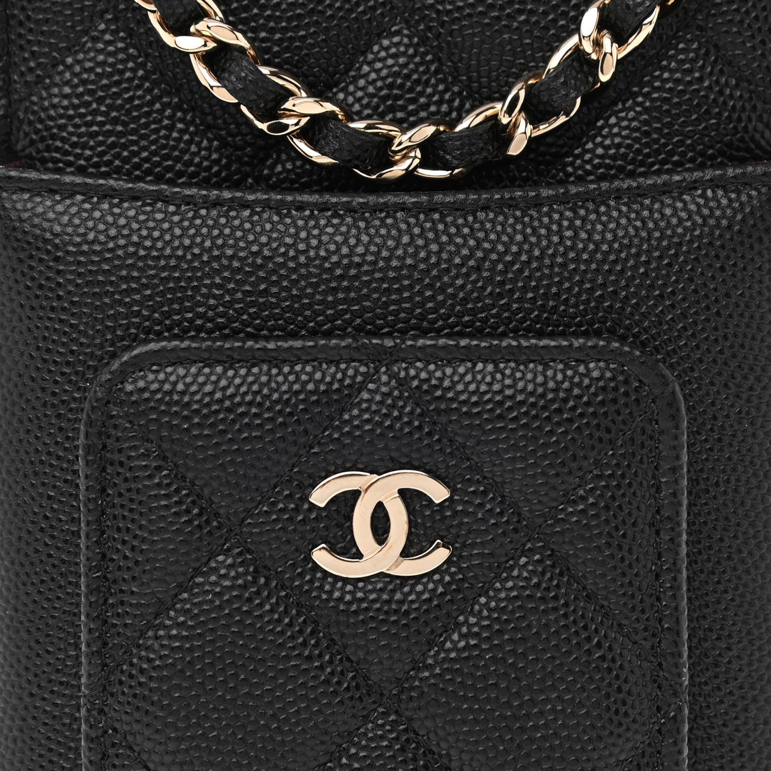 Chanel Caviar Quilted Zip Phone Case Black 10 of 13