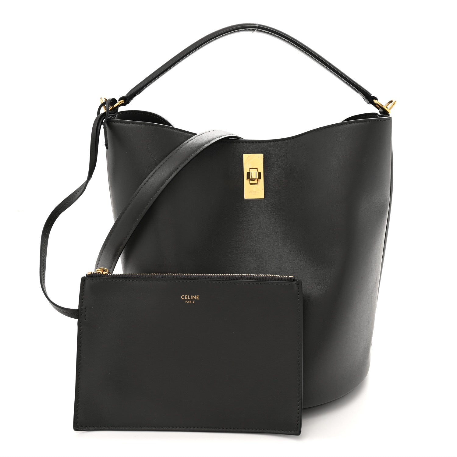 Celine Smooth Calfskin Bucket 16 Bag Anthracite 3 of 13