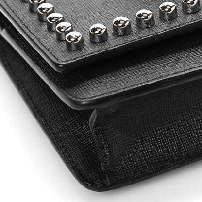 Fendi Vitello Elite Mink Fur Studded Karlito Tube Wallet on Chain Black 6 of 7