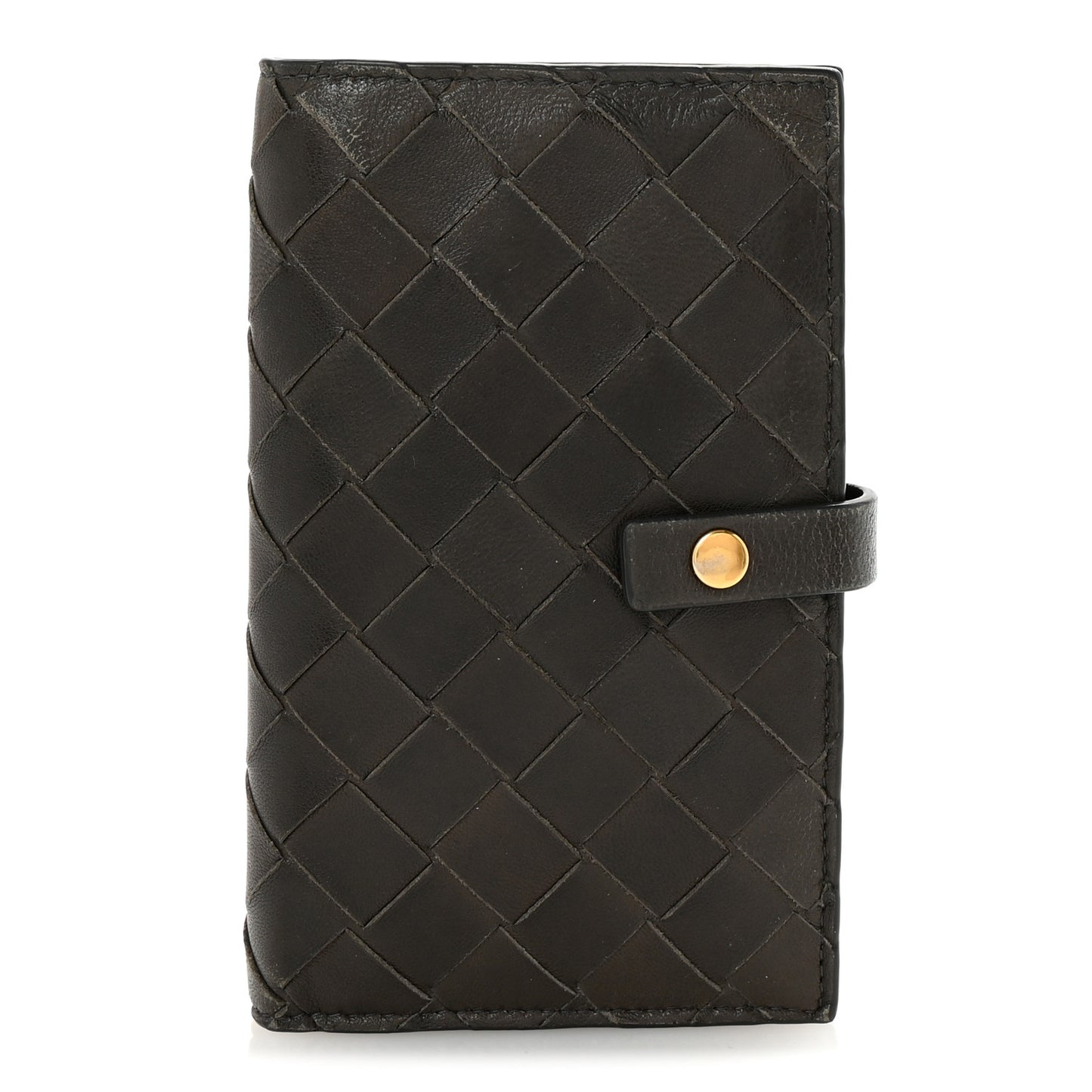 Nappa Intrecciato Bifold Zip Wallet Ebano