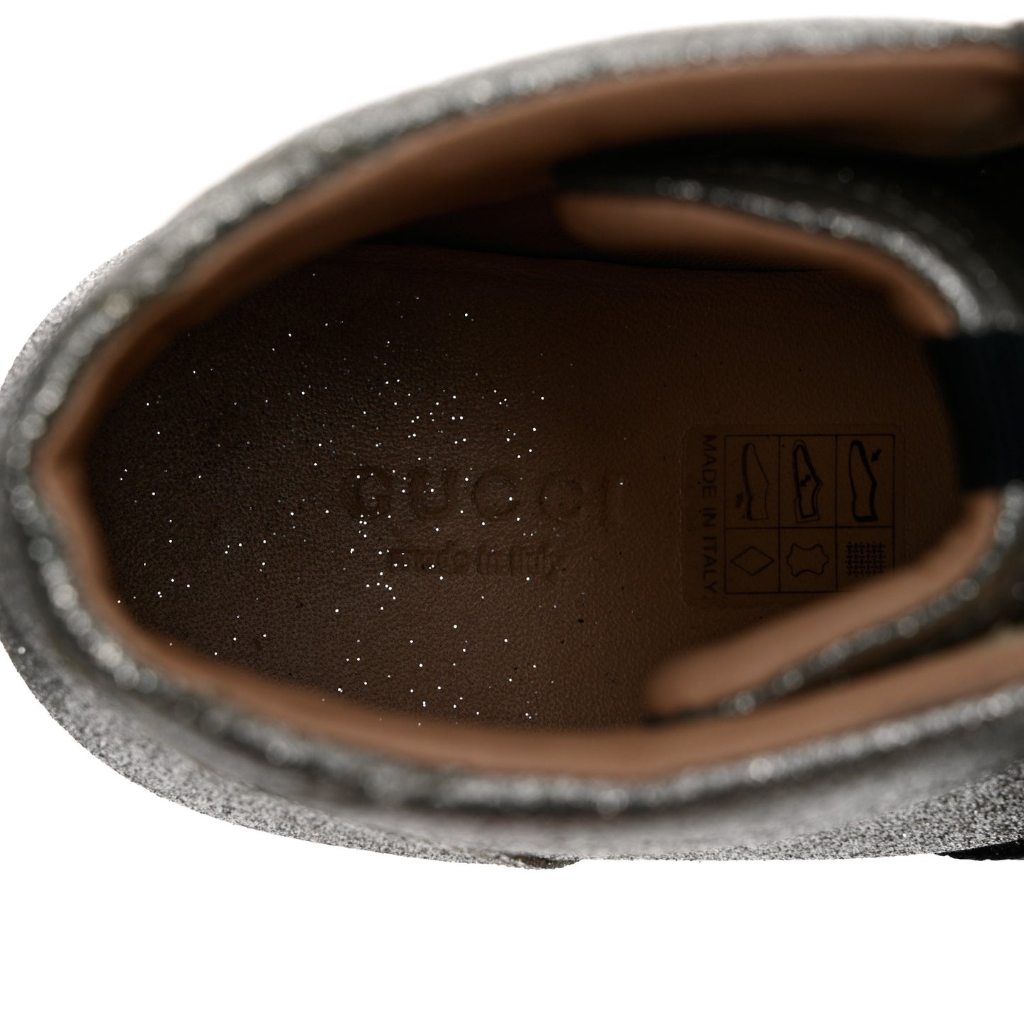 Glitter Web New Bright High Top Sneakers 36.5 Silver