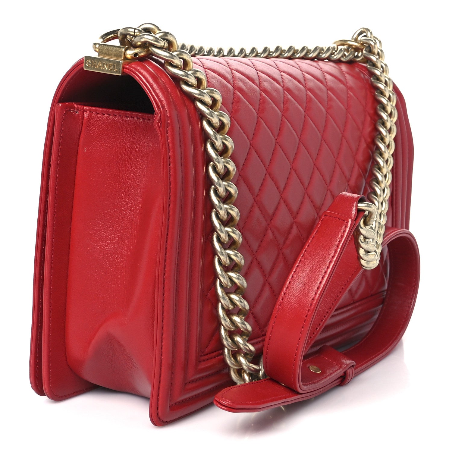 Chanel Lambskin Quilted New Medium Boy Flap Red 3 of 10