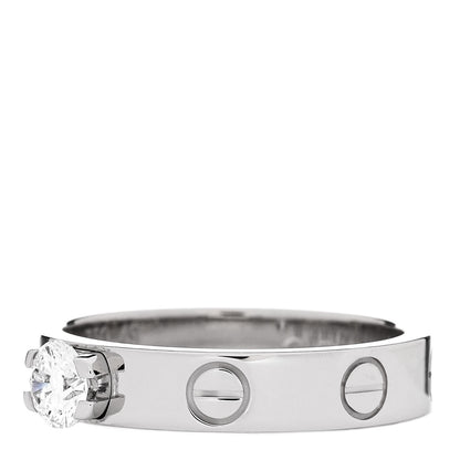 Cartier 18K White Gold Diamond .24ct LOVE Solitaire Engagement Ring 49 4.75 3 of 7