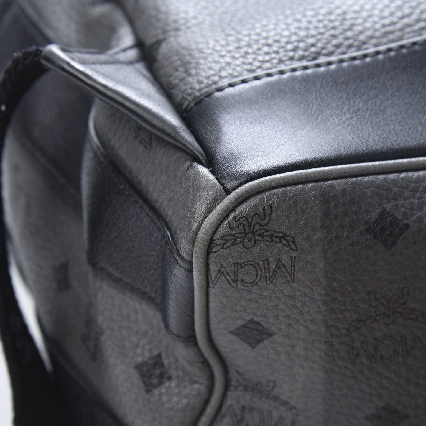 Striped Visetos Studded Medium Stark M Backpack Black Phantom Grey