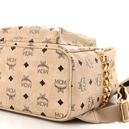 MCM Visetos Small Studded Stark Backpack Beige 10 of 14
