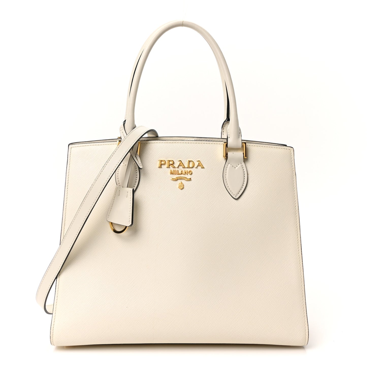 Saffiano Soft Calfskin Large Tote White