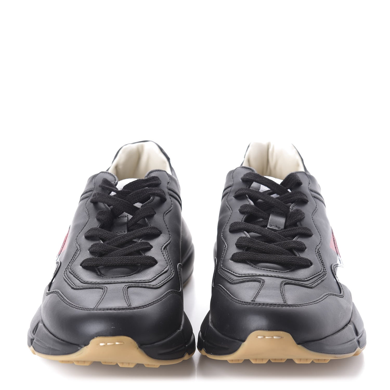 Gucci Calfskin Web Printed Mens Rhyton Sneakers 10.5 Black 2 of 9
