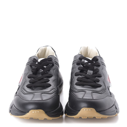 Gucci Calfskin Web Printed Mens Rhyton Sneakers 10.5 Black 2 of 9