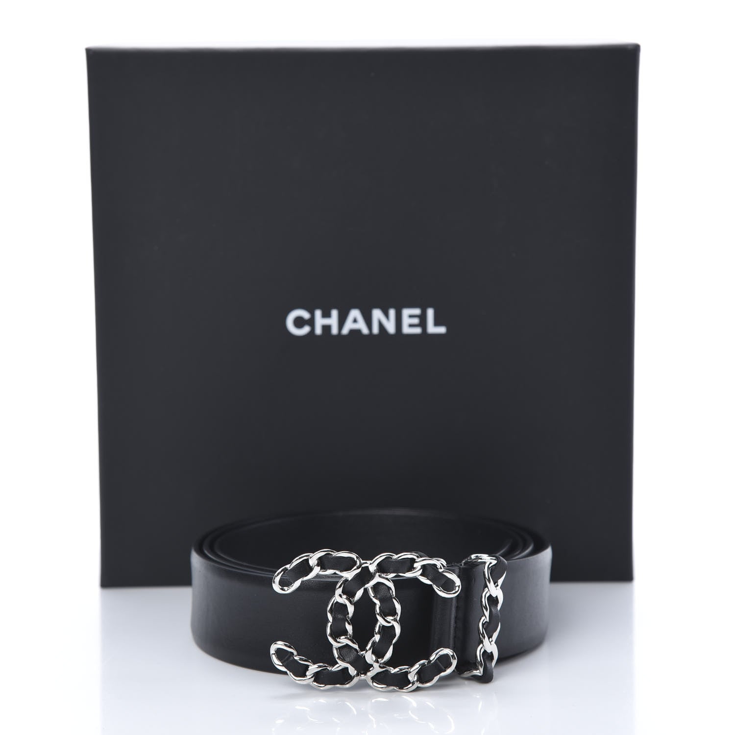 Chanel Calfskin CC Chain Belt 95 38 Black 10 of 10